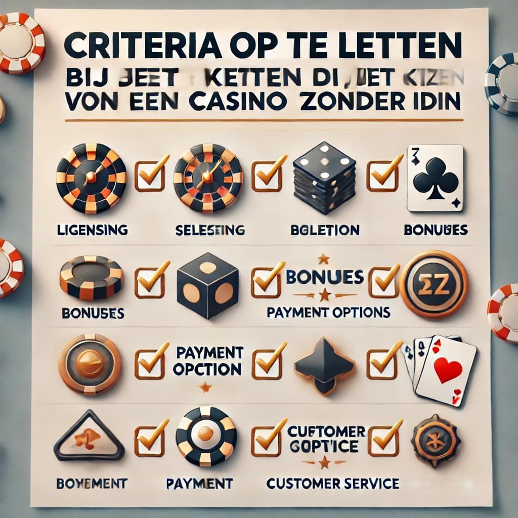 Criteria om Op te Letten bij het Kiezen van een Casino Zonder iDIN